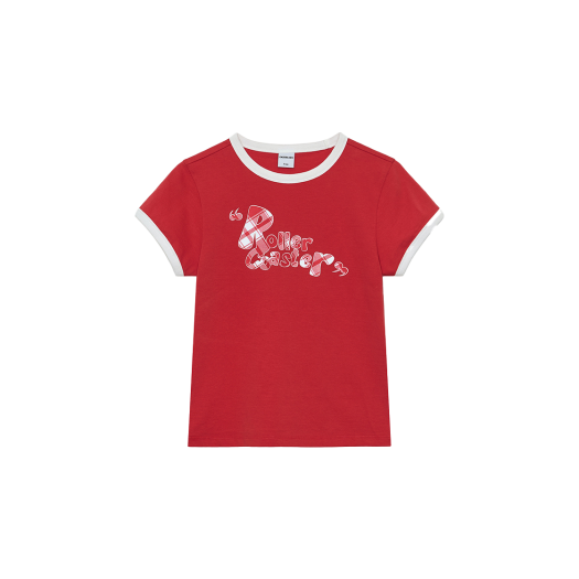 253RCRTOP003 Enzoblues Roller Coaster Ringer T-Shirt Red