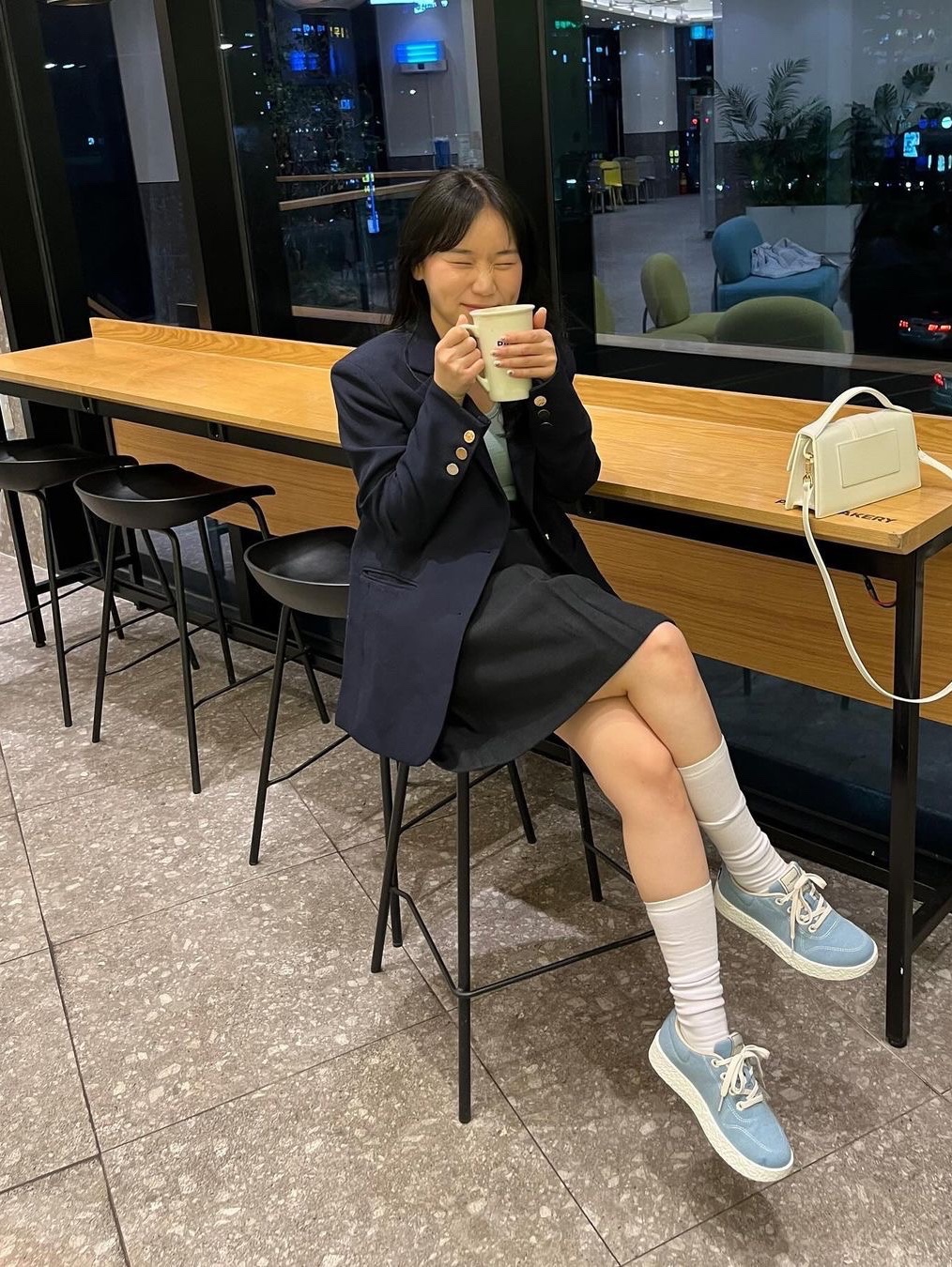 [6% 적립] LeMouton Mate Lightblue 착용 스타일 - 1