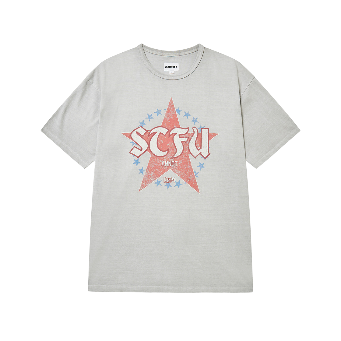 아노트 STFU 워시드 티셔츠 피그먼트 그레이