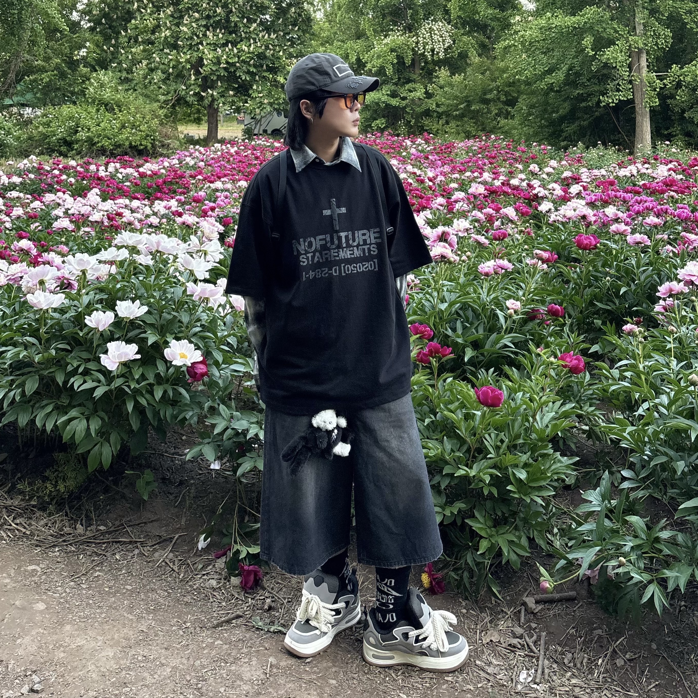 Permanent Archive Bleached Check Shirt Black & White 착용 스타일 - 1