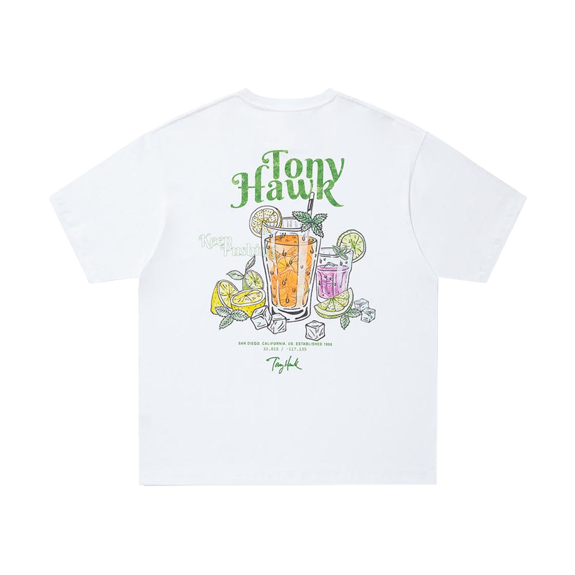 TH2402ST10WH TONYHAWK Cocktail Graphic T-Shirt White