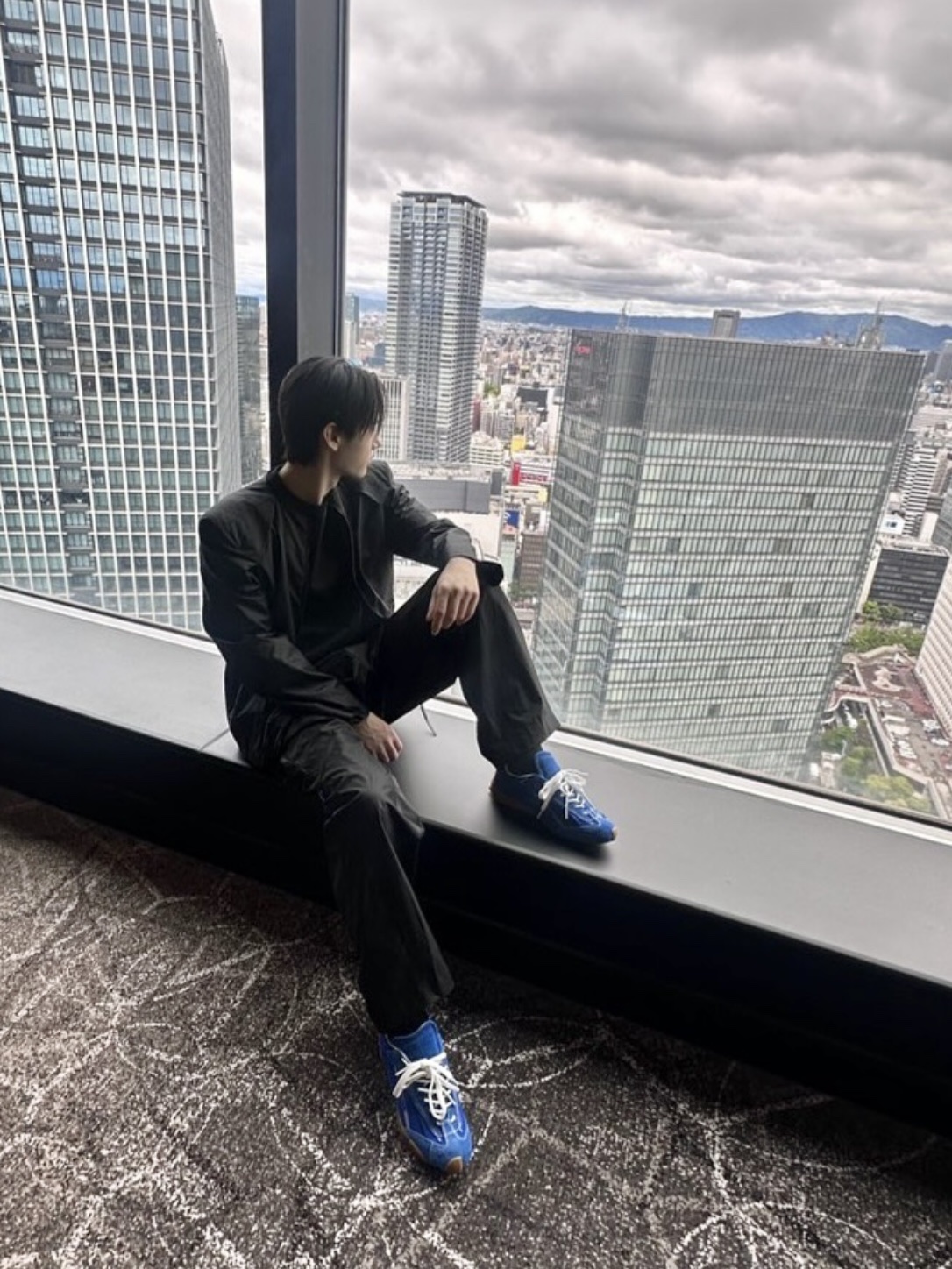 Ader Error Jacket Product 13 Noir, Ader Error Skid Z-Blue (Bant VER) 착용 스타일