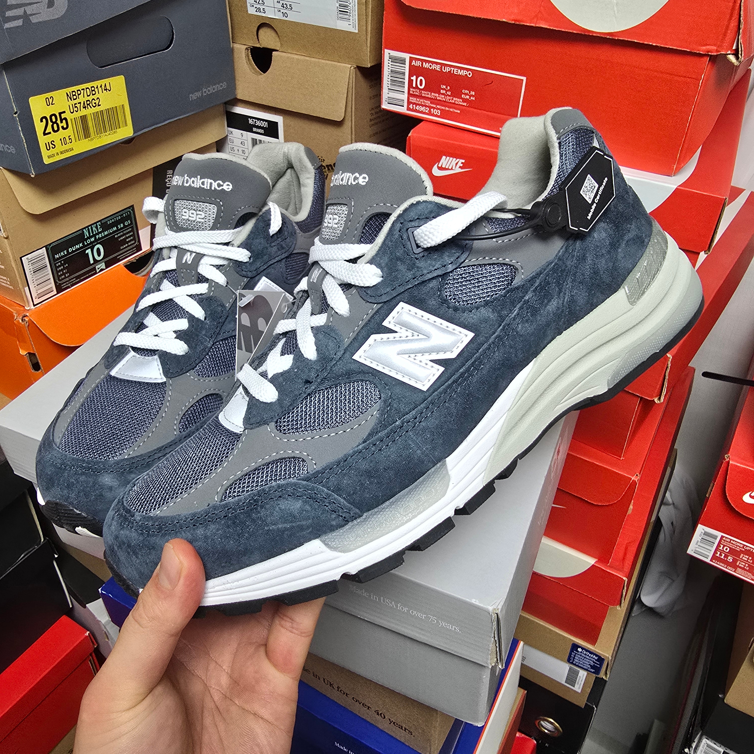New Balance 992 Made in USA Core Navy 착용 스타일