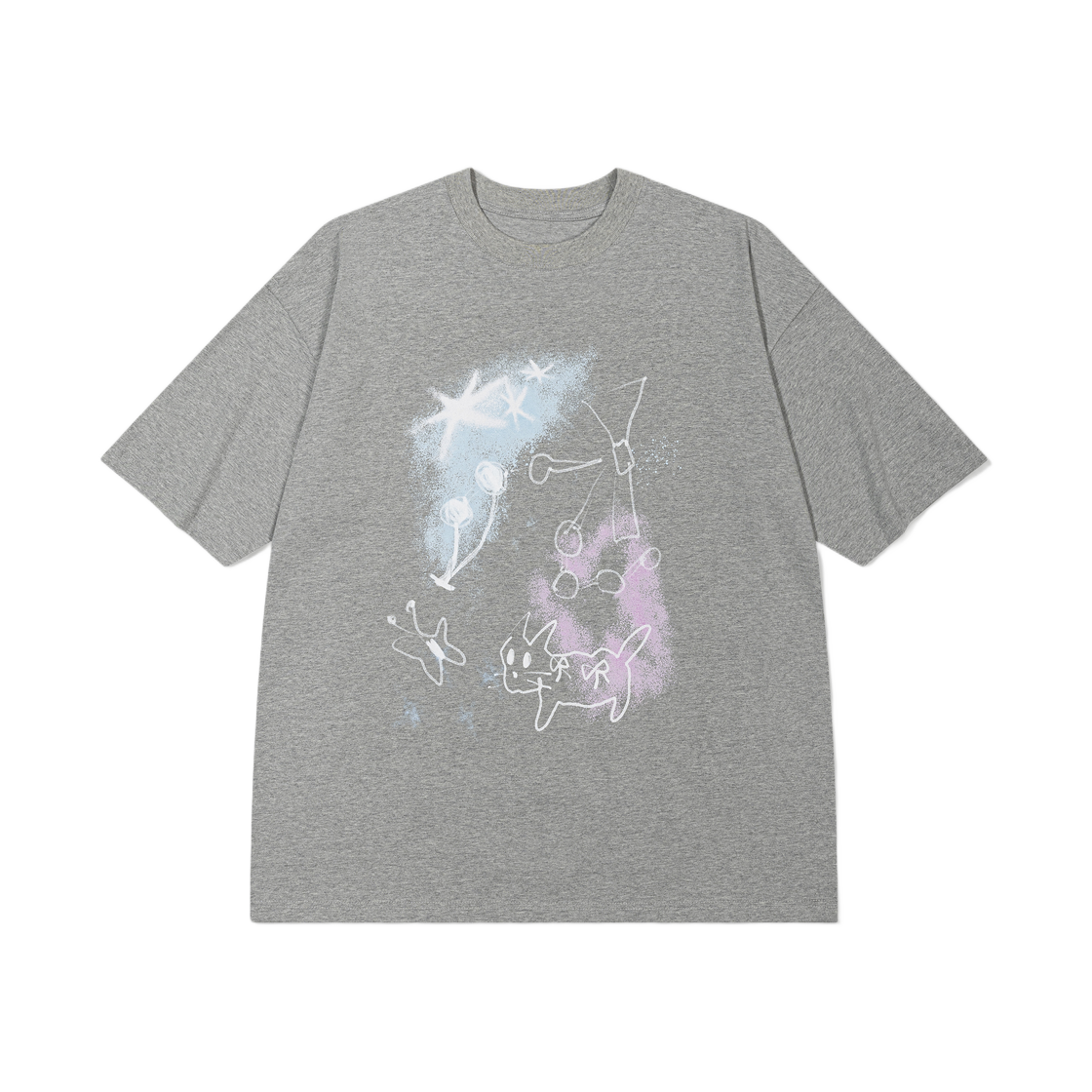 (W) 로우클래식 파크 오버사이즈 티셔츠 멜란지 그레이((W) Low Classic Park Oversized T-Shirt Melange Grey)