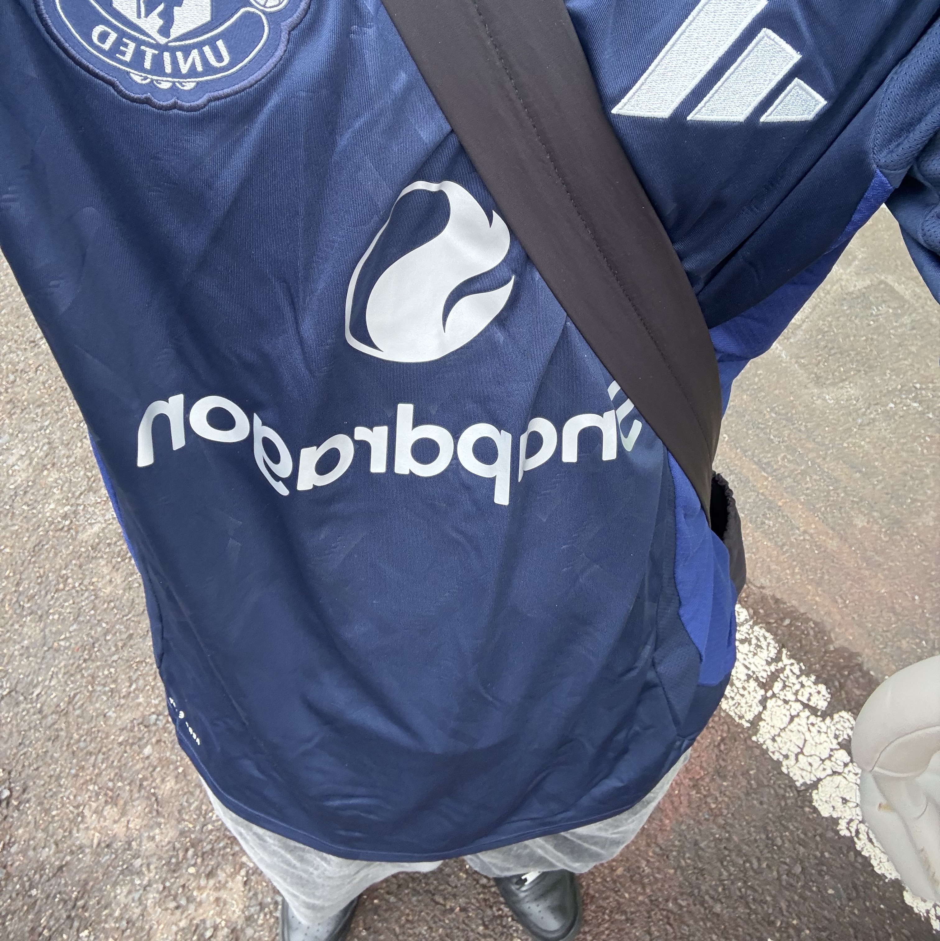 Adidas Manchester United 2024/25 Away Jersey Night Indigo - KR Sizing (Non Marking Ver.) 착용 스타일