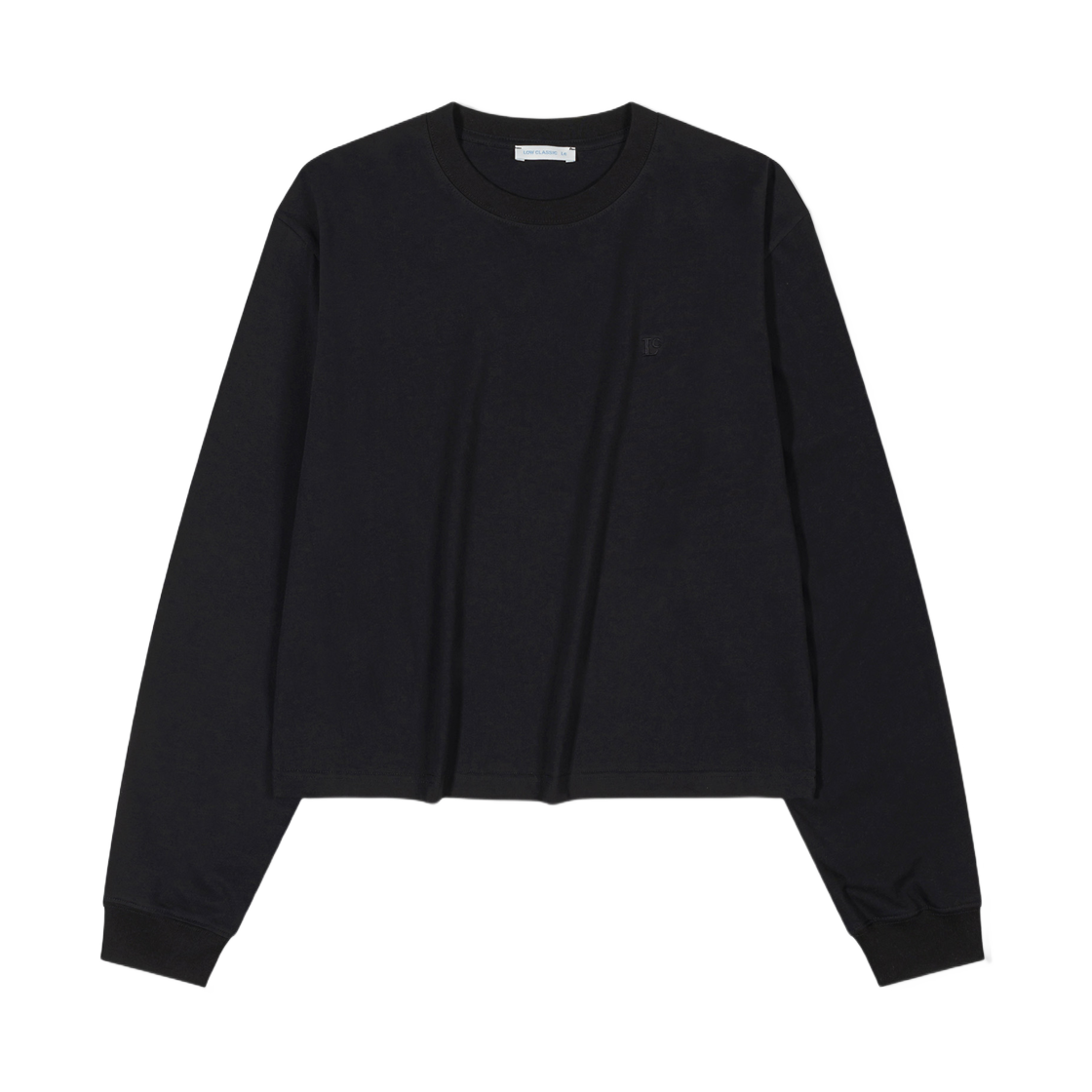 (W) 로우클래식 오가닉 롱슬리브 티셔츠 블랙((W) Low Classic Organic Long Sleeve T-Shirt Black)