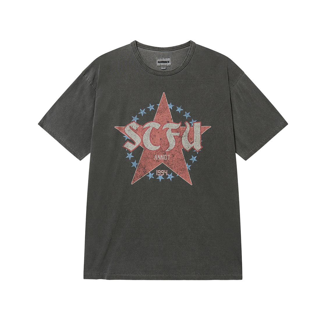 ant25su002pc ANNOT STFU Washed T-Shirt Pigment Charcoal