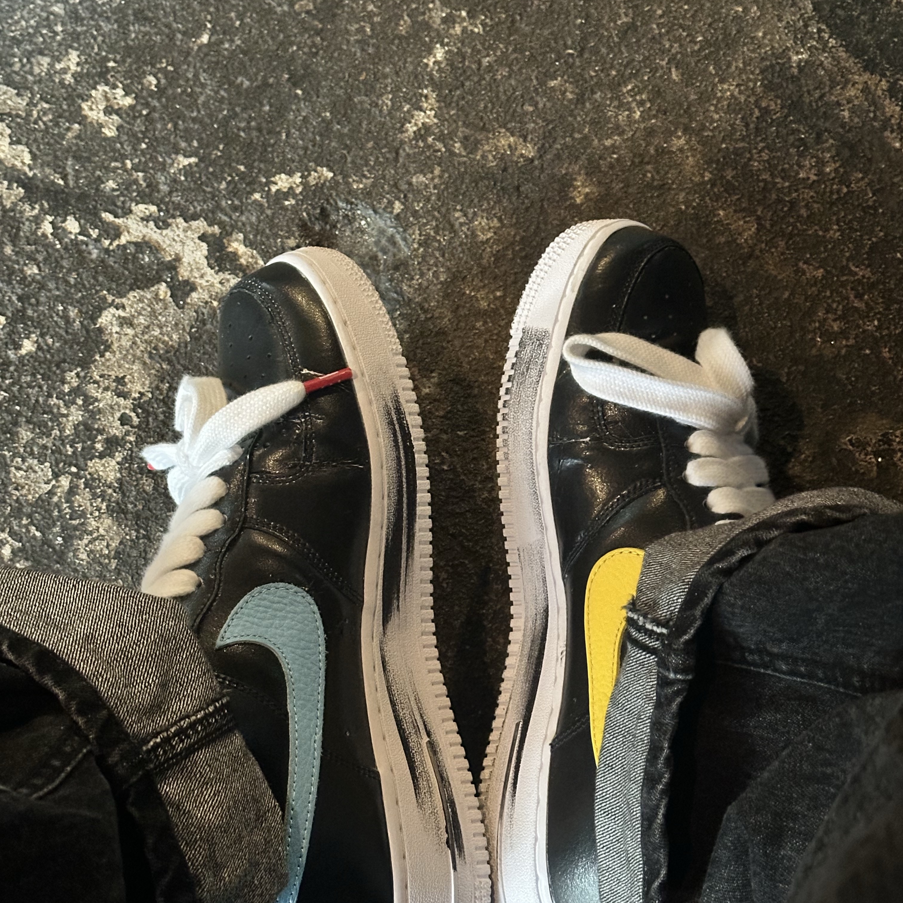 Nike x Peaceminusone Air Force 1 Low Para-Noise 3.0 Black and Multicolor 착용 스타일 - 1