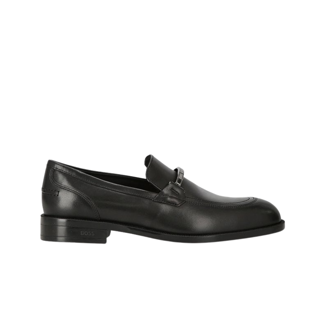 휴고 보스 로고 레더 로퍼 블랙(Hugo Boss Logo Leather Loafers Black)