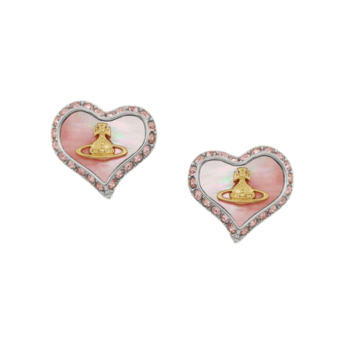 62010074-02P659 Vivienne Westwood Petra Earrings Platinum Gold Coral