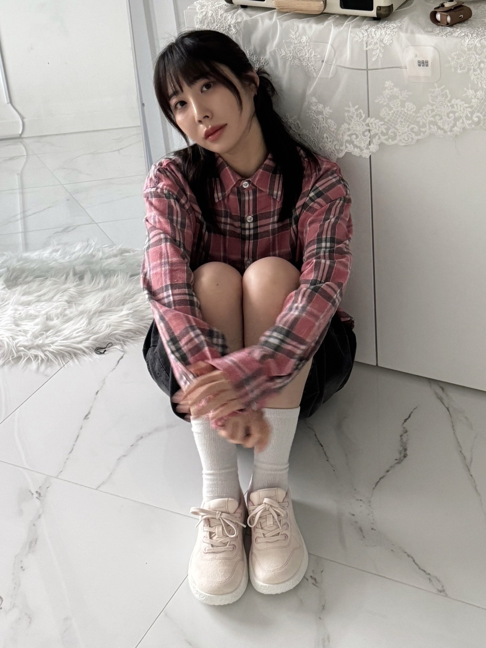 [6% 적립] LeMouton Mate Cream Pink 착용 스타일 - 1