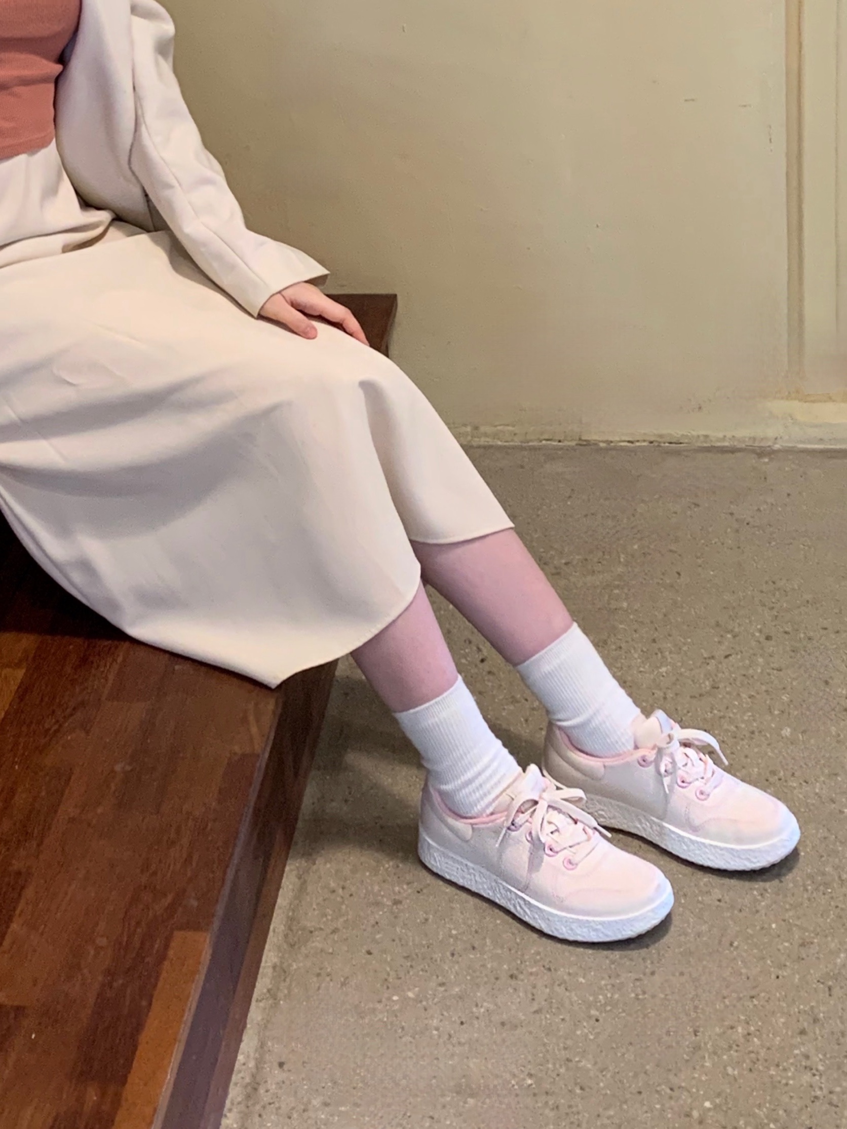 [6% 적립] LeMouton Mate Cream Pink 착용 스타일 - 2