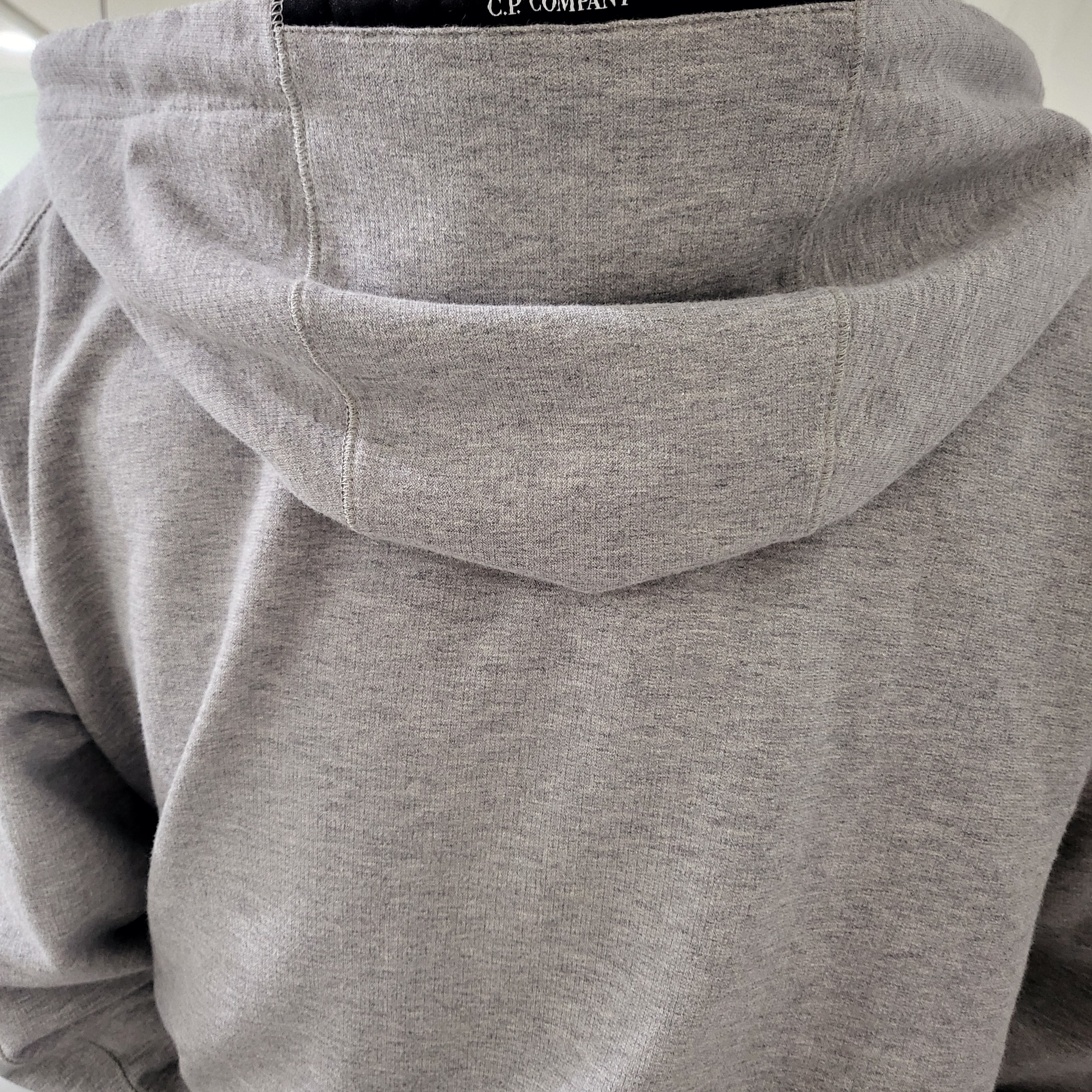 C.P. Company Light Fleece Zipped Hoodie Grey Melange - 22FW 착용 스타일 - 10