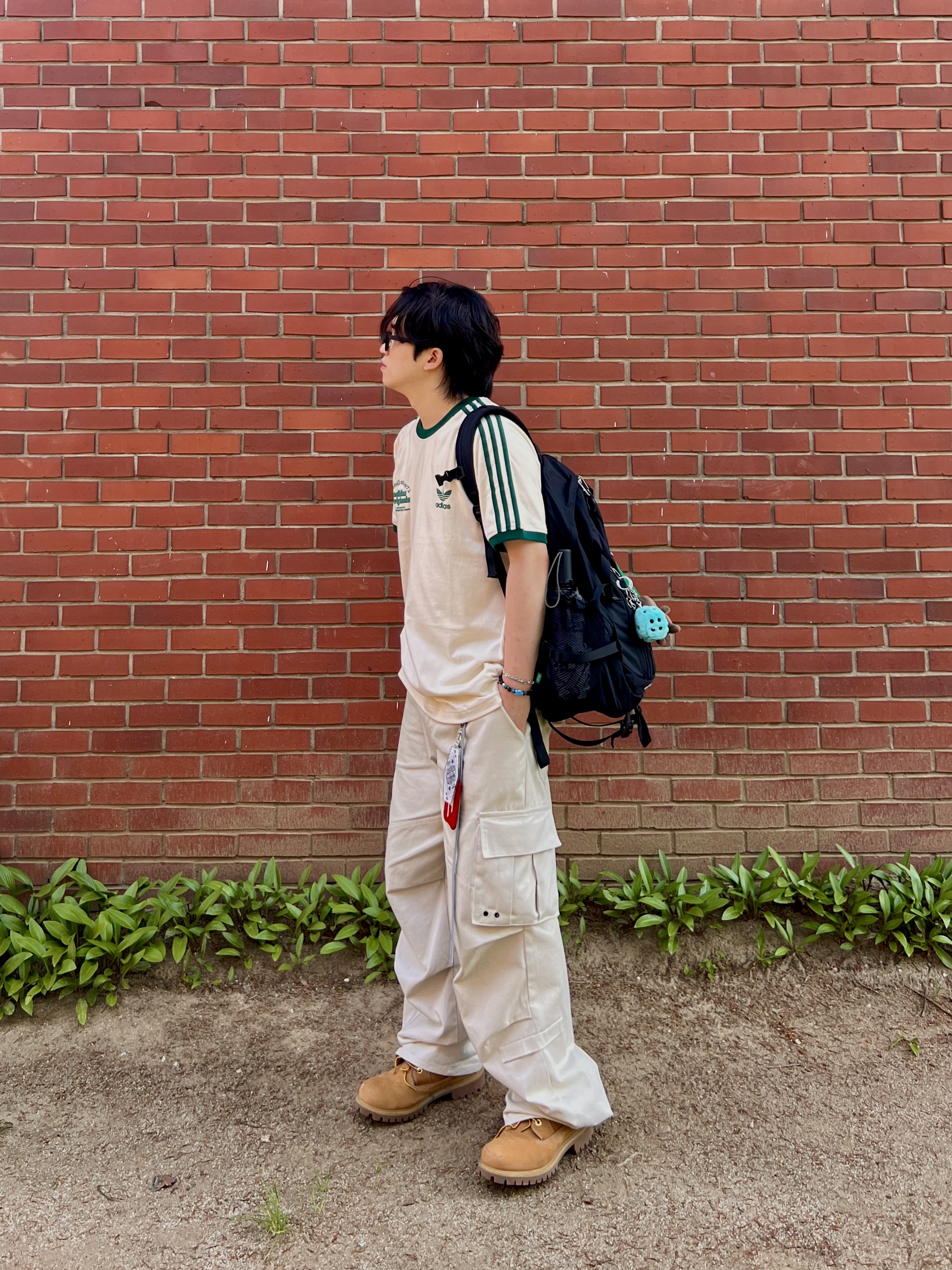 Timberland Premium 6 inch Waterproof Boot Wheat Nubuck - Wide, Adidas Sport Graphic Cali T-Shirt Wonder White - KR Sizing 착용 스타일 - 1