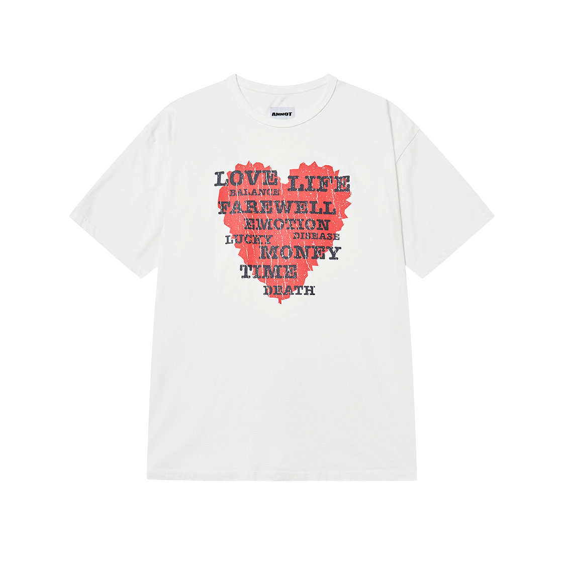 아노트 언매니저블 워시드 티셔츠 오프 화이트(ANNOT Unmanageable Washed T-Shirt Off White)