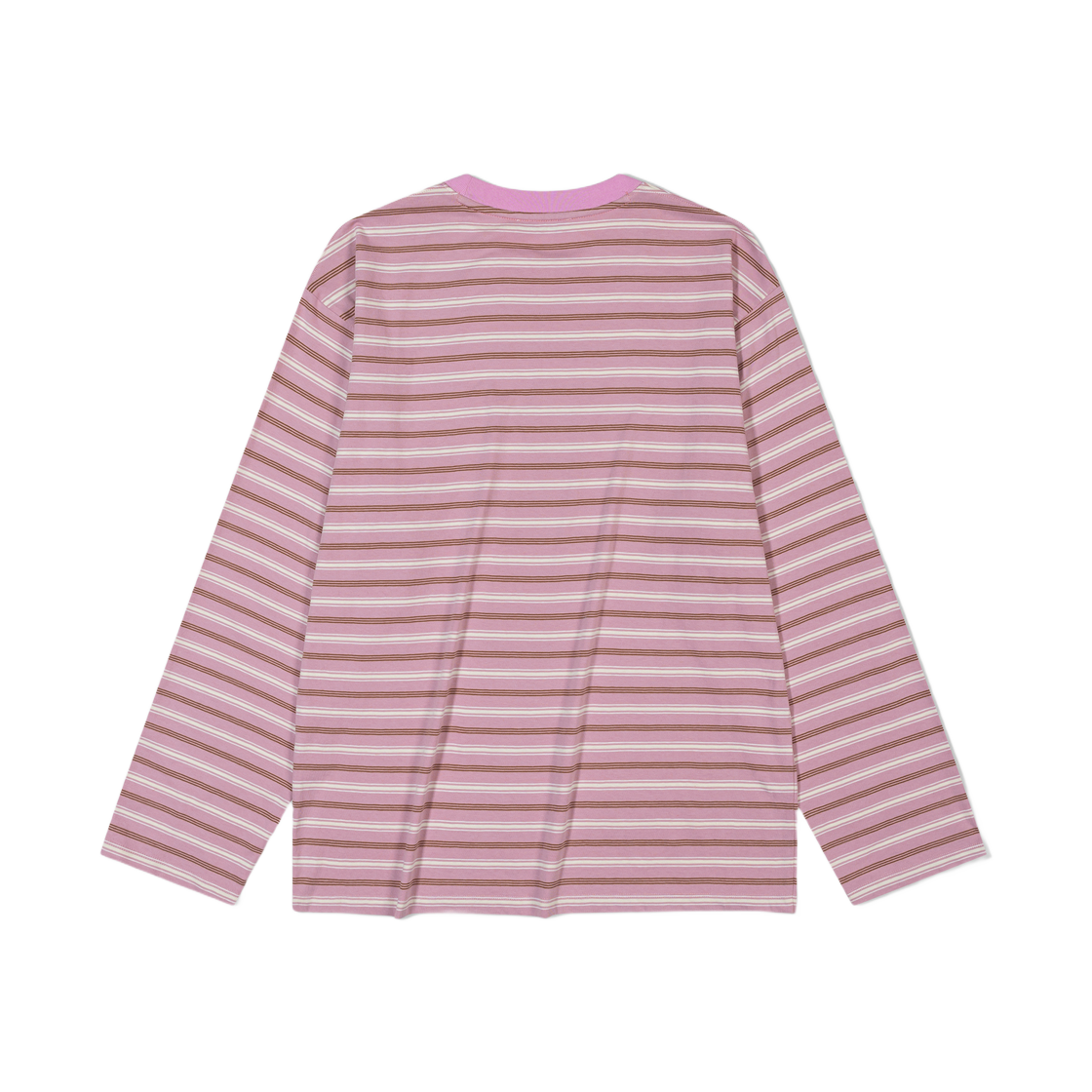 (W) 로우클래식 롱슬리브 스트라이프 티셔츠 핑크((W) Low Classic Long Sleeve Striped T-Shirt Pink) - 2