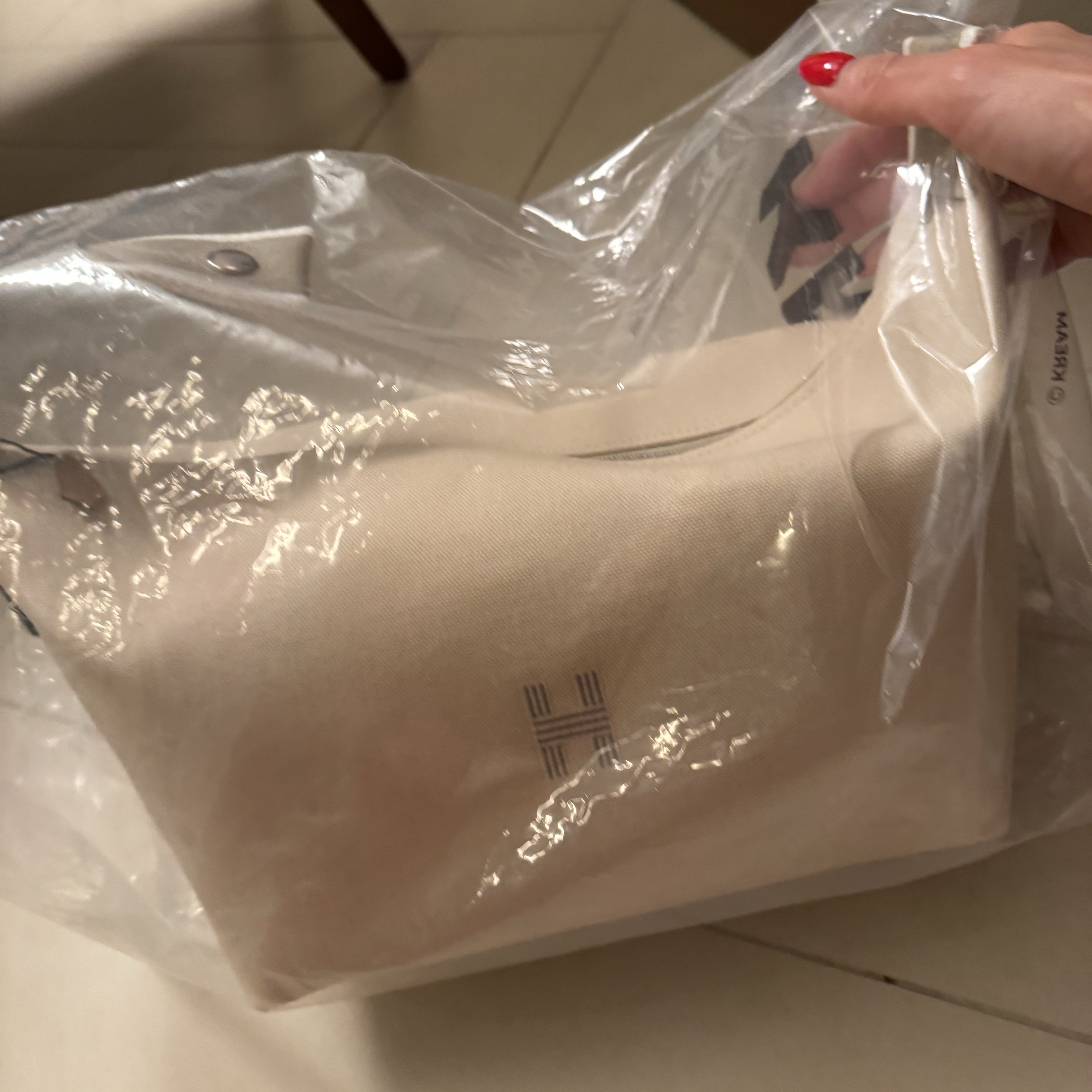 Hermes Large Bride-A-Brac Case Canvas & Naturel 착용 스타일