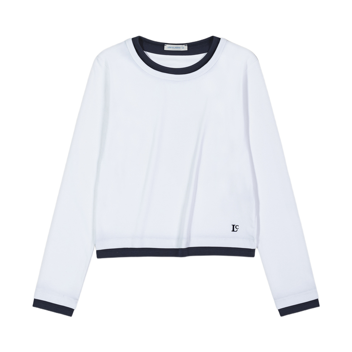 (W) 로우클래식 오가닉 실크 레이어드 티셔츠 화이트((W) Low Classic Organic Silket Layered T-Shirt White)