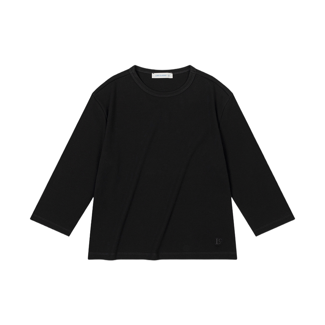 (W) 로우클래식 오가닉 실크 티셔츠 블랙((W) Low Classic Organic Silket LC T-Shirts Black)