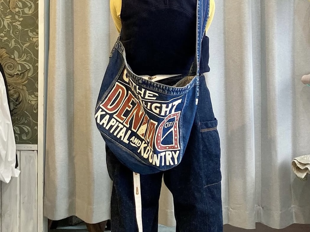 Kapital 13 oz. Denim News Paper Bag Guiding Light Processing, Kapital Canvas Newspaper Bag Guiding Light Kinari 착용 스타일 - 2