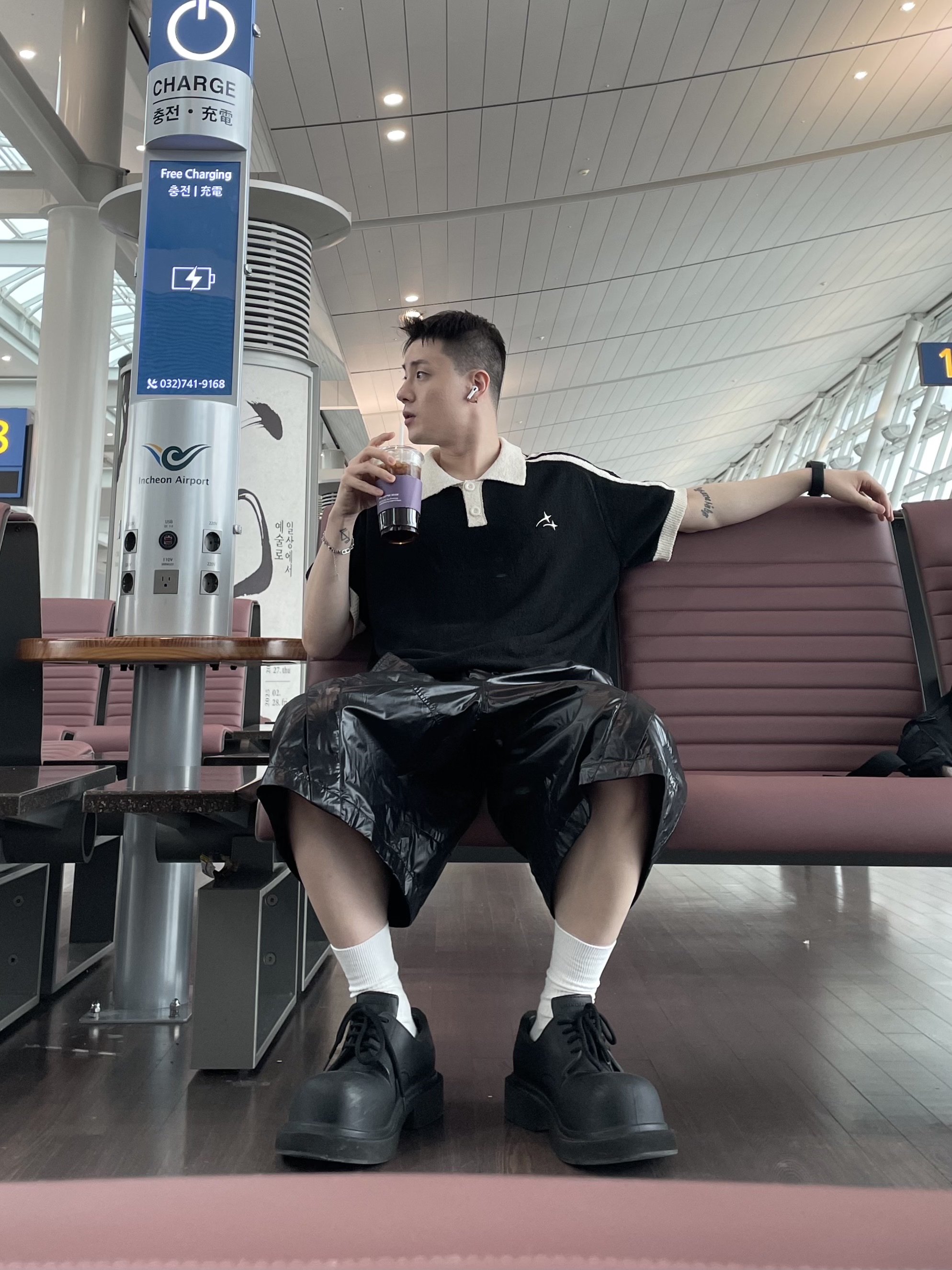 NAUTICA x Undermycar - NTC X UMC UTILITY SHORTS - BLACK, Balenciaga Steroid Derby Black 착용 스타일 - 1