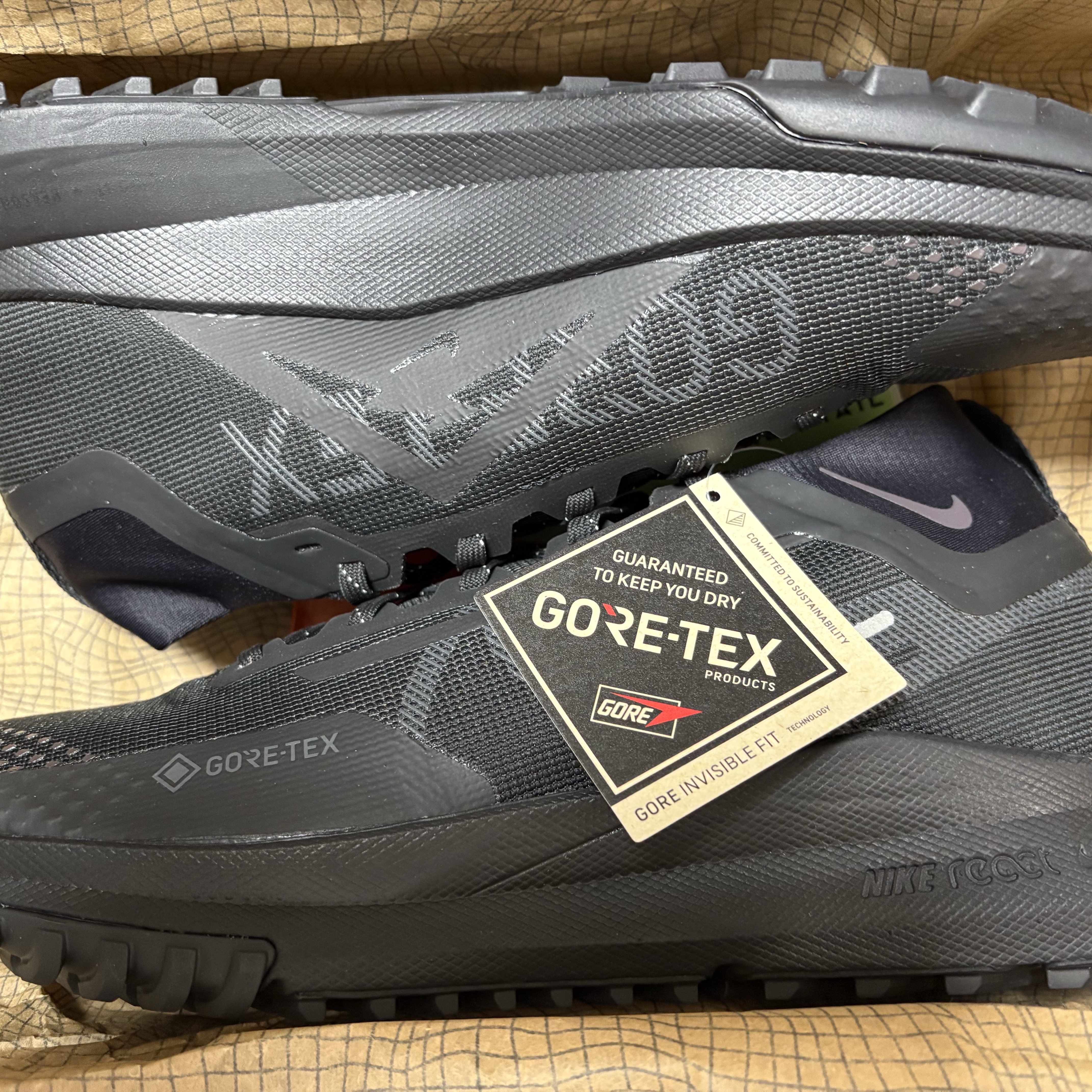 Nike Pegasus Trail 4 Gore-Tex Black Dark Grey 착용 스타일 - 2