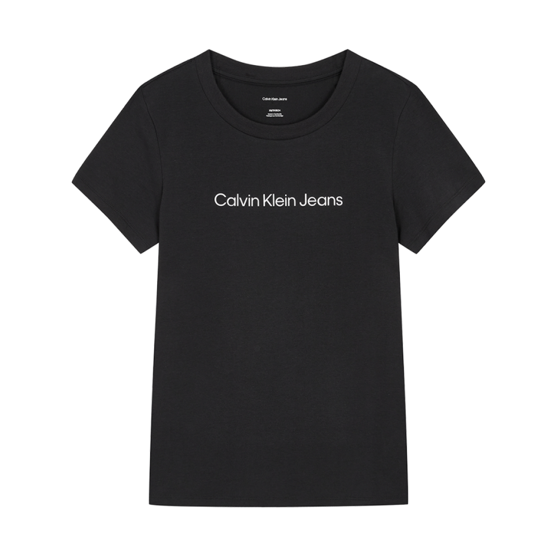 (W) 캘빈 클라인 슬림핏 인스티튜셔널 로고 티셔츠 블랙((W) Calvin Klein Slim Fit Institutional Logo T-Shirt Black)