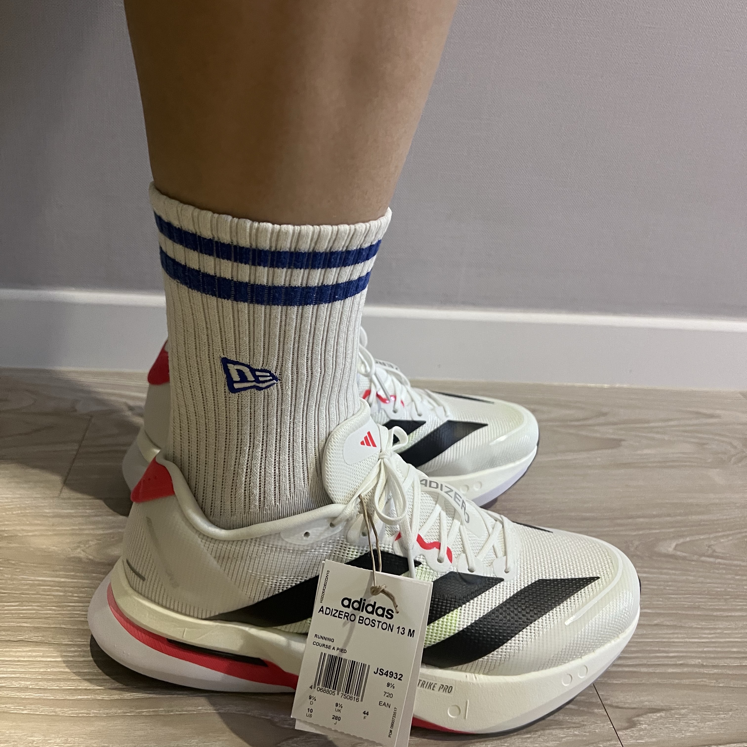 Adidas Adizero Boston 13 Cloud White Core Black 착용 스타일