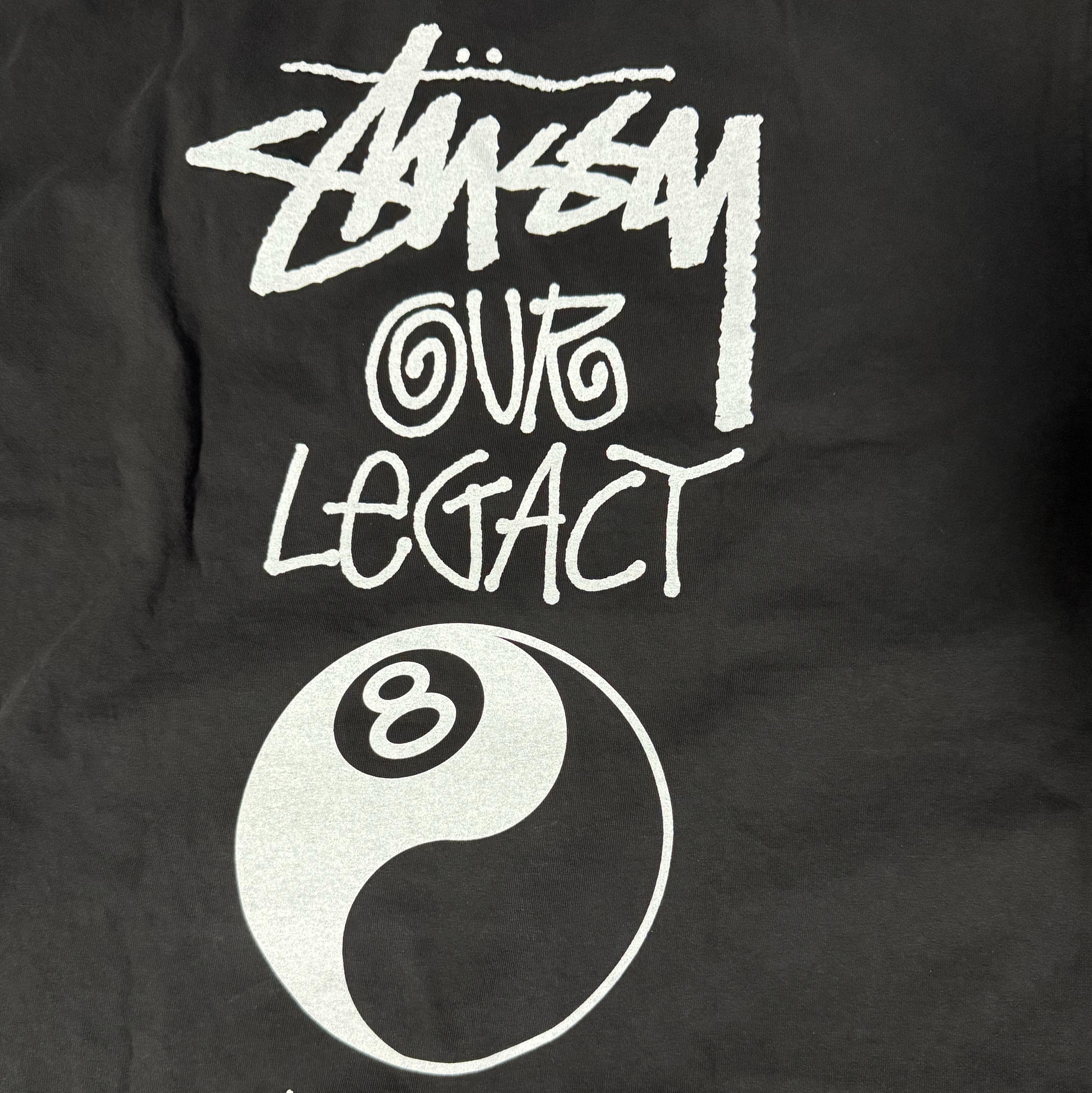 Stussy x Our Legacy Work Shop 8 Ball Pigment Dyed Yin Yang T-Shirt Black 착용 스타일