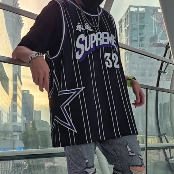 Supreme Star Basketball Jersey Black - 24SS 착용 스타일 - 3