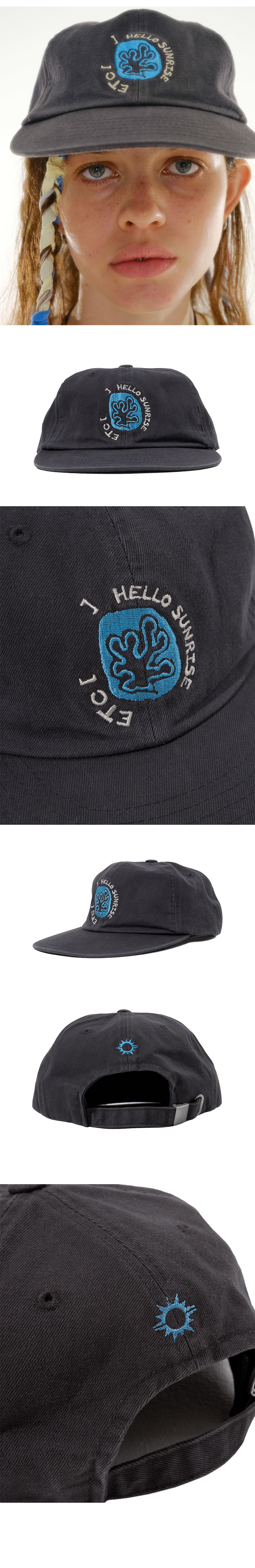 HELLO■HS x ETCblank Coral Dream 6panel Cap_Charcoal 헬로선라이즈 ETC블랭크 코랄 드림 6패널 캡_차콜 | Hello
