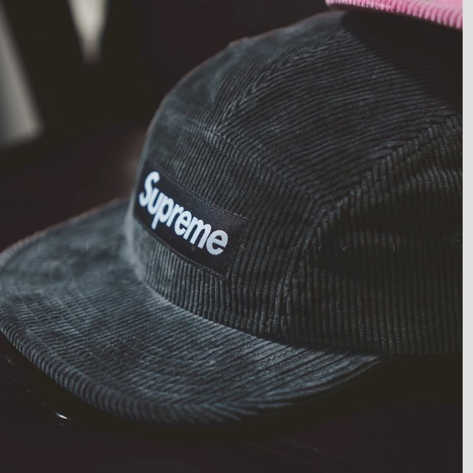 Supreme Corduroy Camp Cap Black - 25SS 착용 스타일 - 2