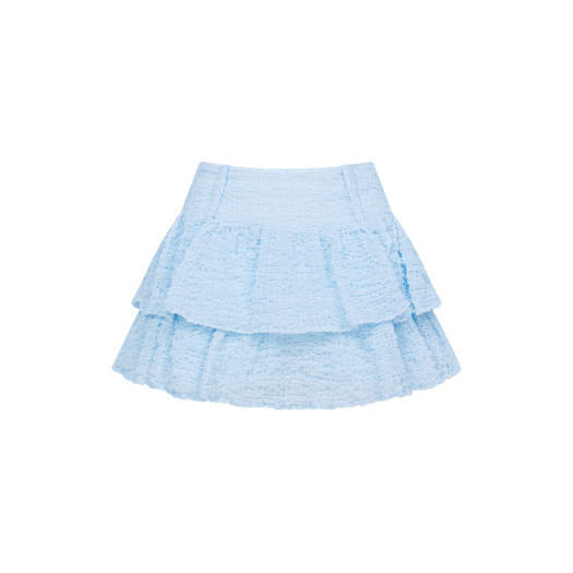 2025SK2094SBS Letter From Moon Summer Wrinkle Cancan Mini Skirt Skyblue