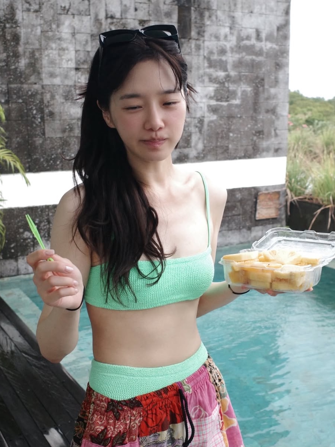 (W) Hunza G Jean Bikini Lime, Gentle Monster x Maison Margiela MM207 Black Gray 착용 스타일 - 2