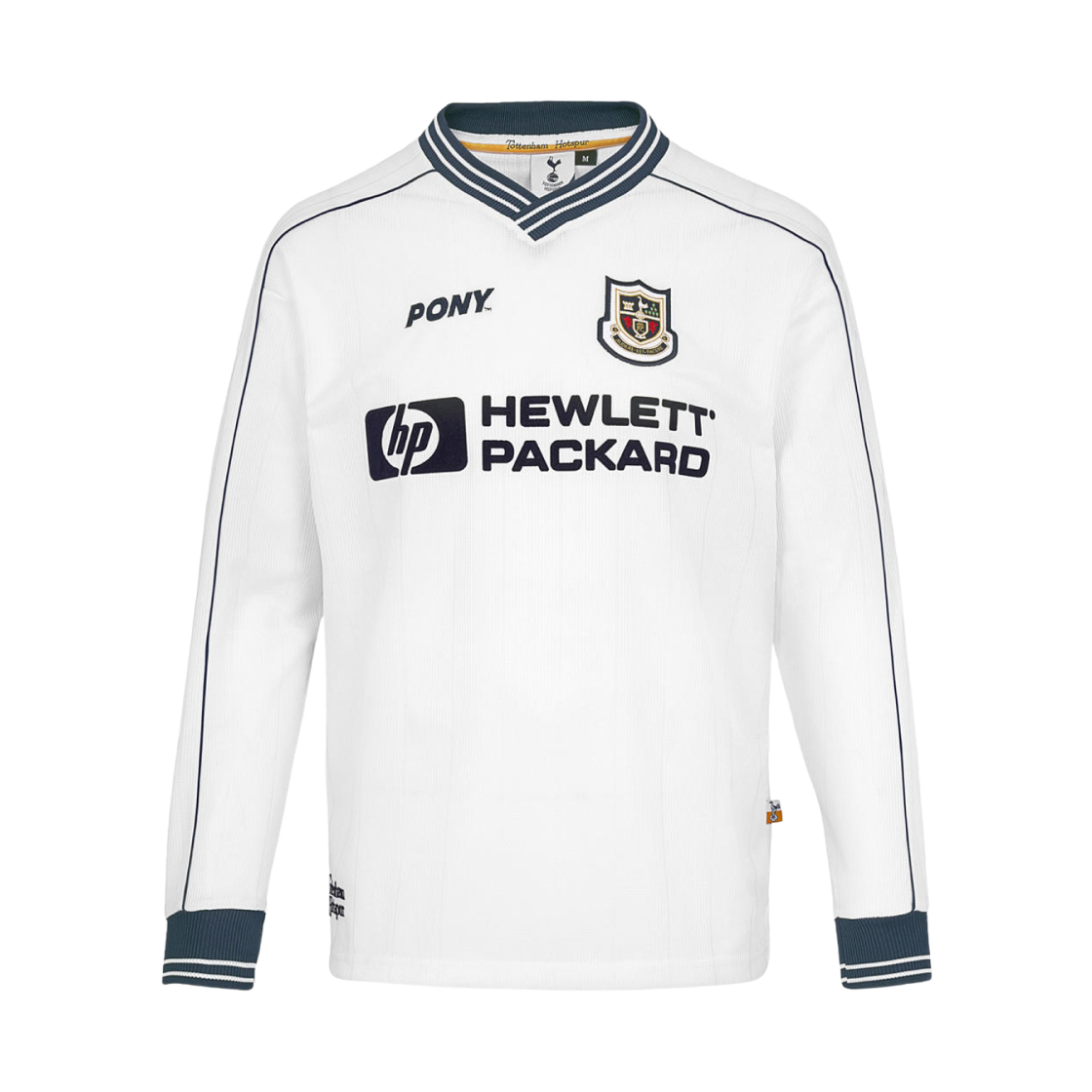 토트넘 홋스퍼 스퍼스 레트로 1997 포니 롱슬리브 홈 셔츠 화이트 (논 마킹 버전)(Tottenham Hotspur Spurs Retro 1997 Pony Long Sleeve Home Shirt White (Non Marking Ver.))