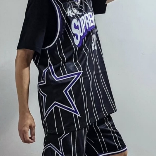 Supreme Star Basketball Jersey Black - 24SS 착용 스타일 - 5