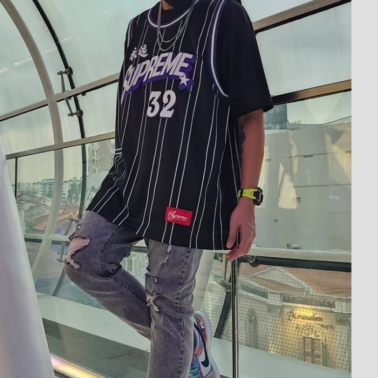 Supreme Star Basketball Jersey Black - 24SS 착용 스타일 - 2