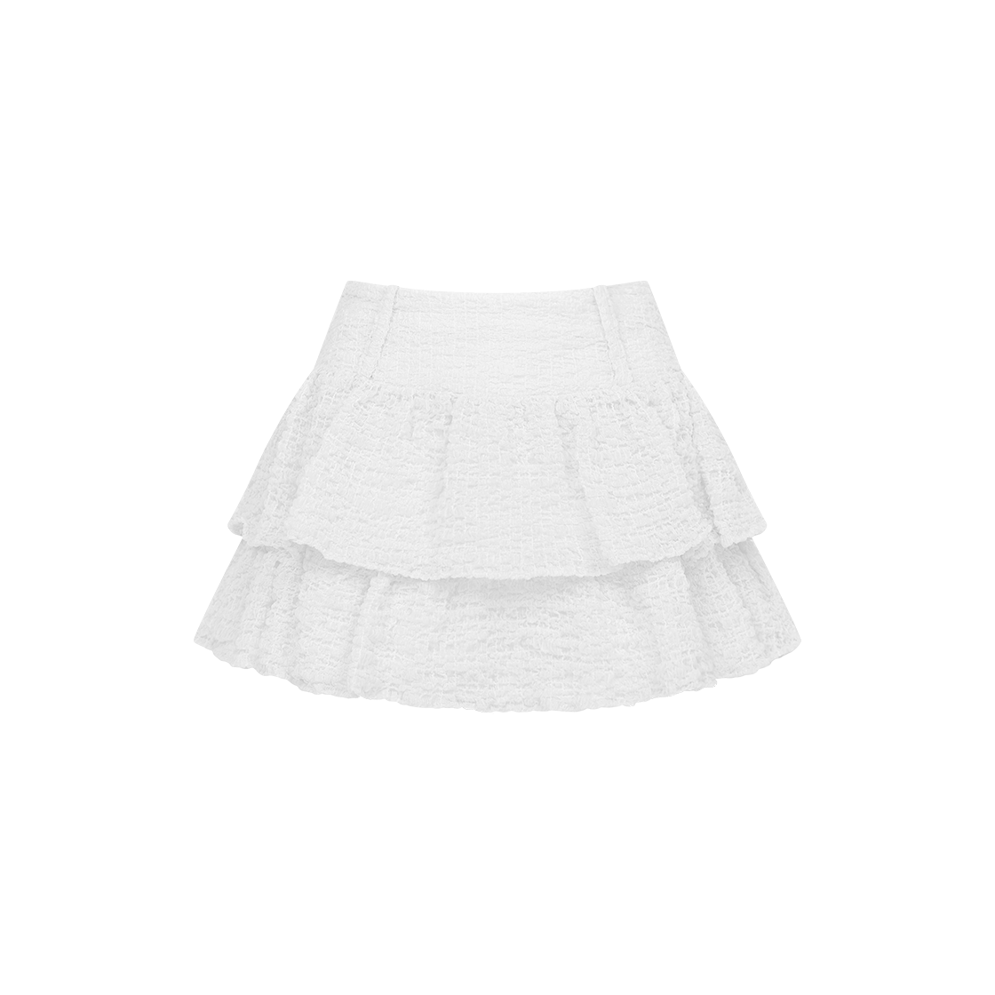 2025SK2092WTS Letter From Moon Summer Wrinkle Cancan Mini Skirt White - 대표 이미지 #1