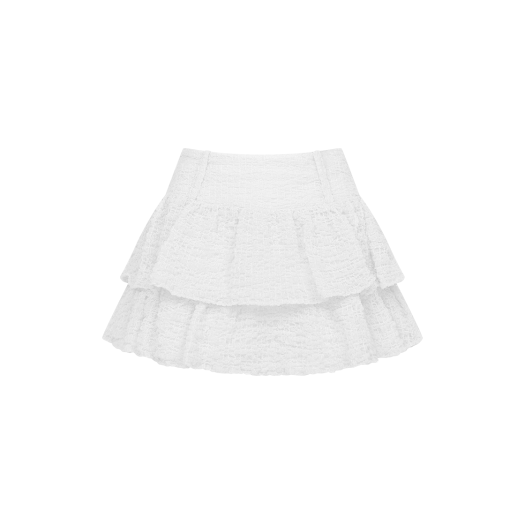 2025SK2092WTS Letter From Moon Summer Wrinkle Cancan Mini Skirt White