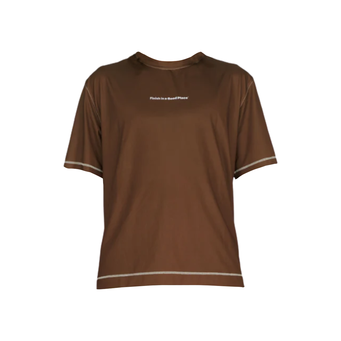 우나 웨이비 티셔츠 초콜릿 브라운 화이트(Unna Wavy T-Shirt Chocolate Brown White)