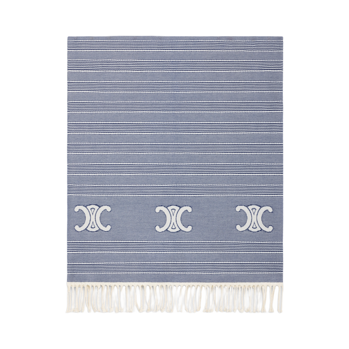 셀린느 트리옹프 푸타 스트라이프 코튼 오프 화이트 네이비(Celine Triomphe Fouta in Striped Cotton Off White Navy)