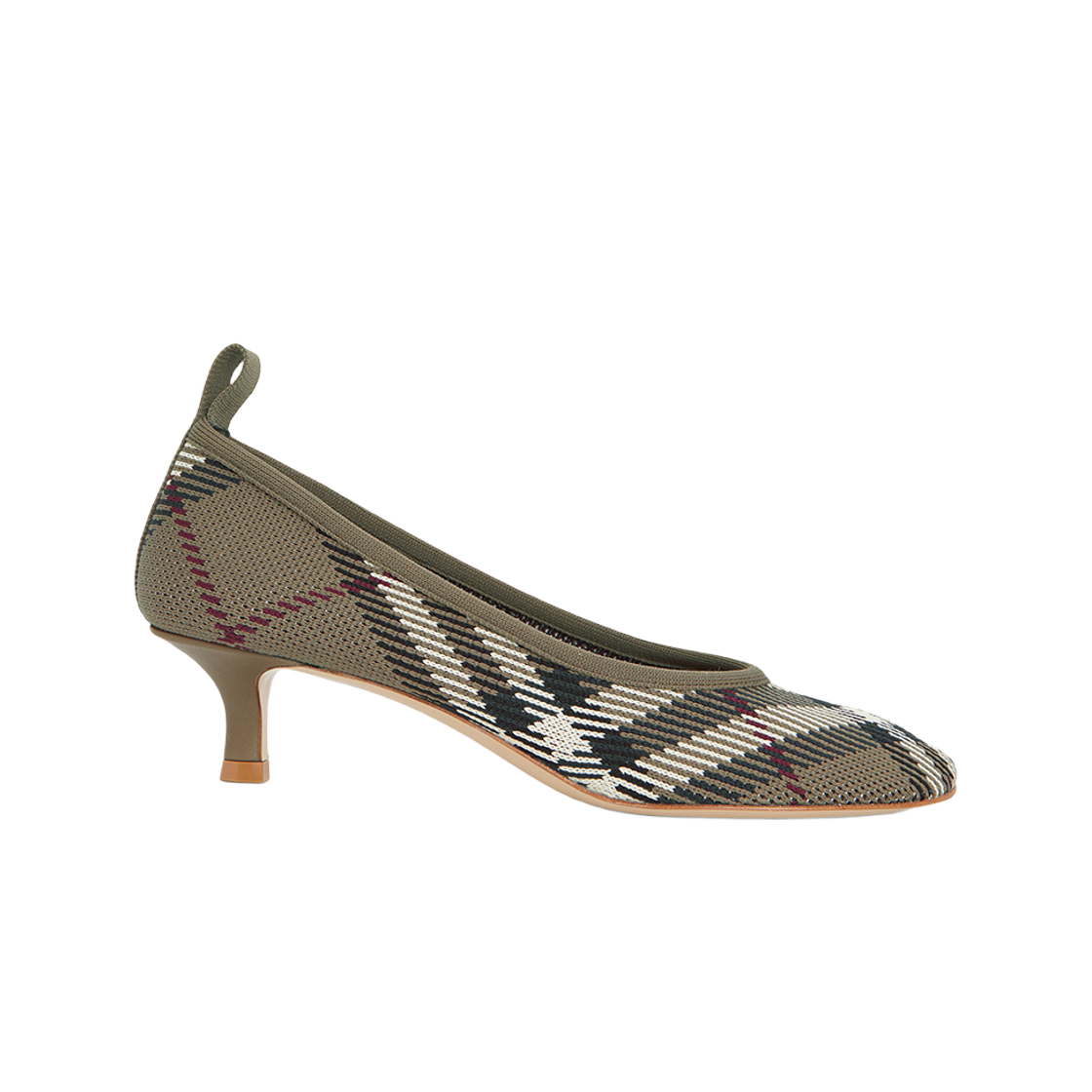 8102595 (W) Burberry Check Pumps Beige Khaki