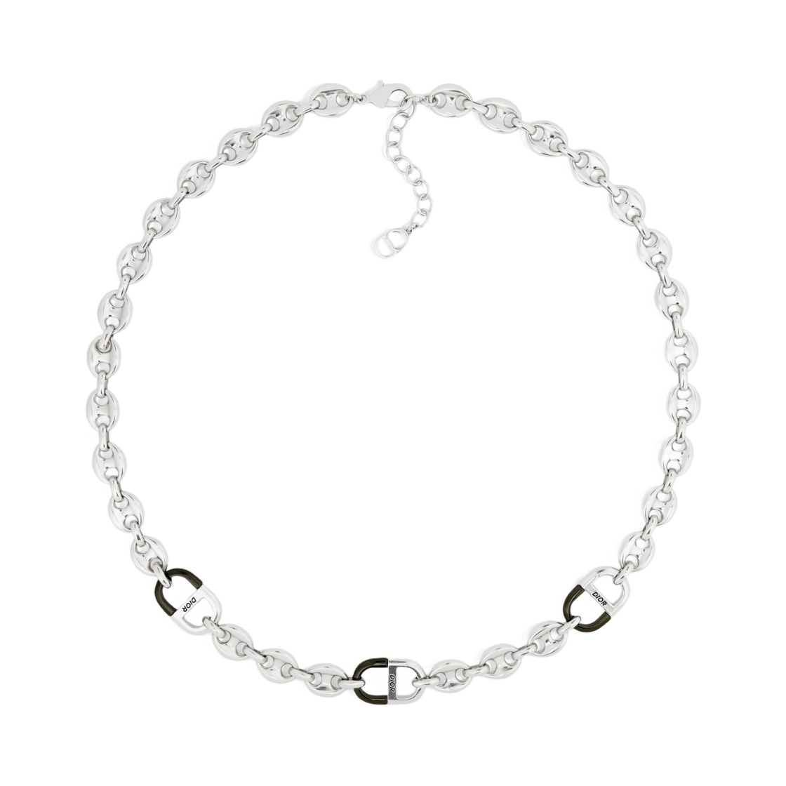 N3211HOMMT-D004 Dior 8 Necklace Silver and Ruthenium Finish Brass Silver