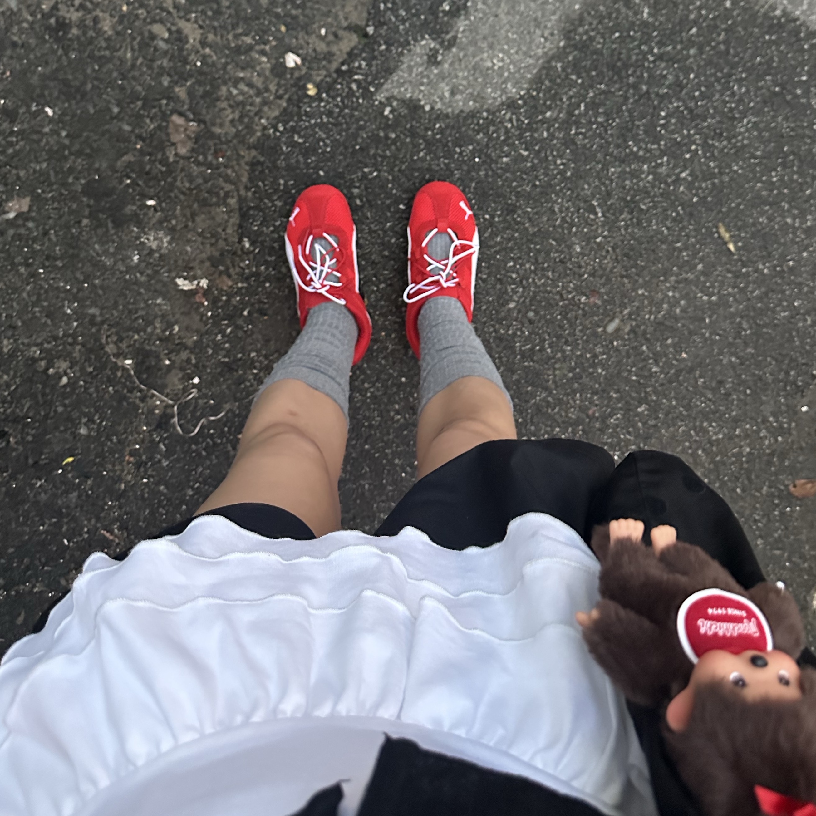 (W) Puma Speedcat Go For All Time Red Puma White, Monchhichi SS Girl Key Chain Brown 착용 스타일 - 2