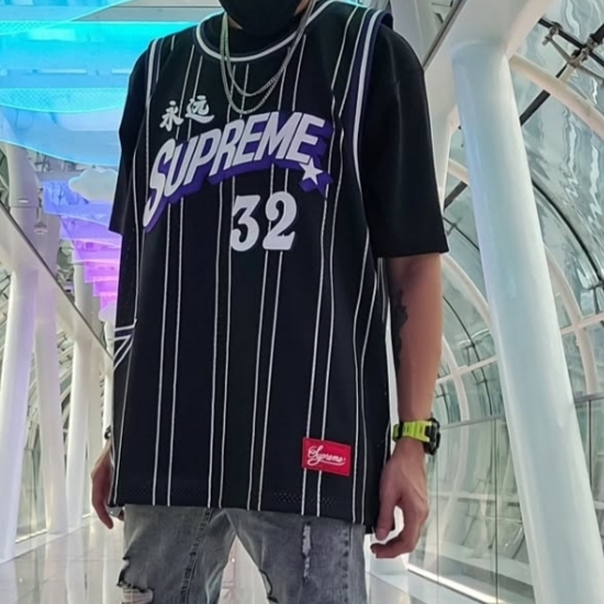 Supreme Star Basketball Jersey Black - 24SS 착용 스타일 - 1
