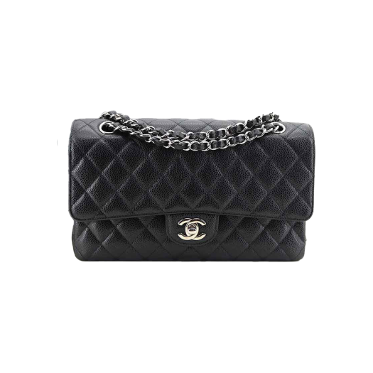 ITJM5GS8TPMU Chanel Classic Medium Flap Bag Caviar Silver Hardware