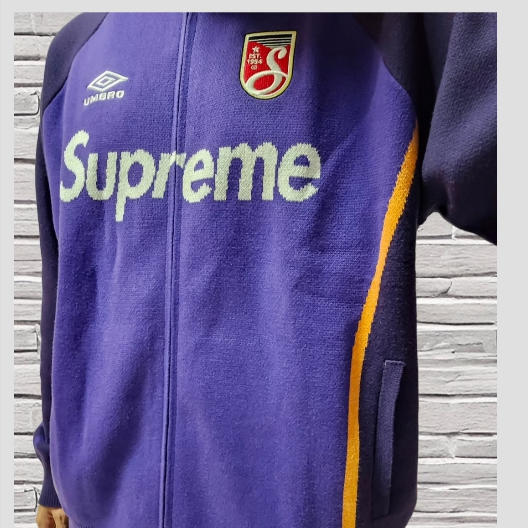 Supreme x Umbro Zip Up Sweater Purple - 25SS 착용 스타일 - 4