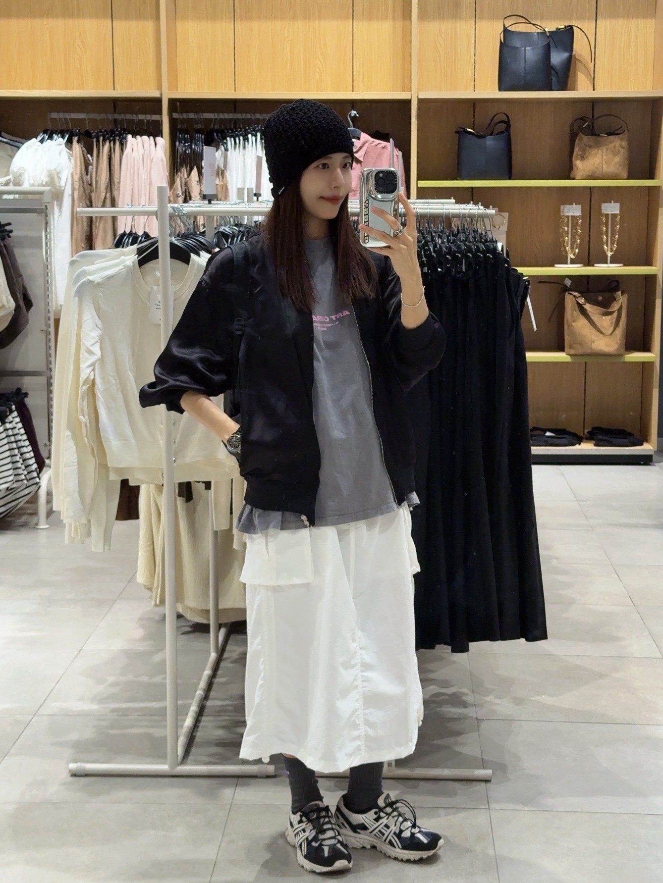 CDG '84-85 Staff Blouson Black, Chanel J12 Watch 33mm Quartz Black 착용 스타일 - 1