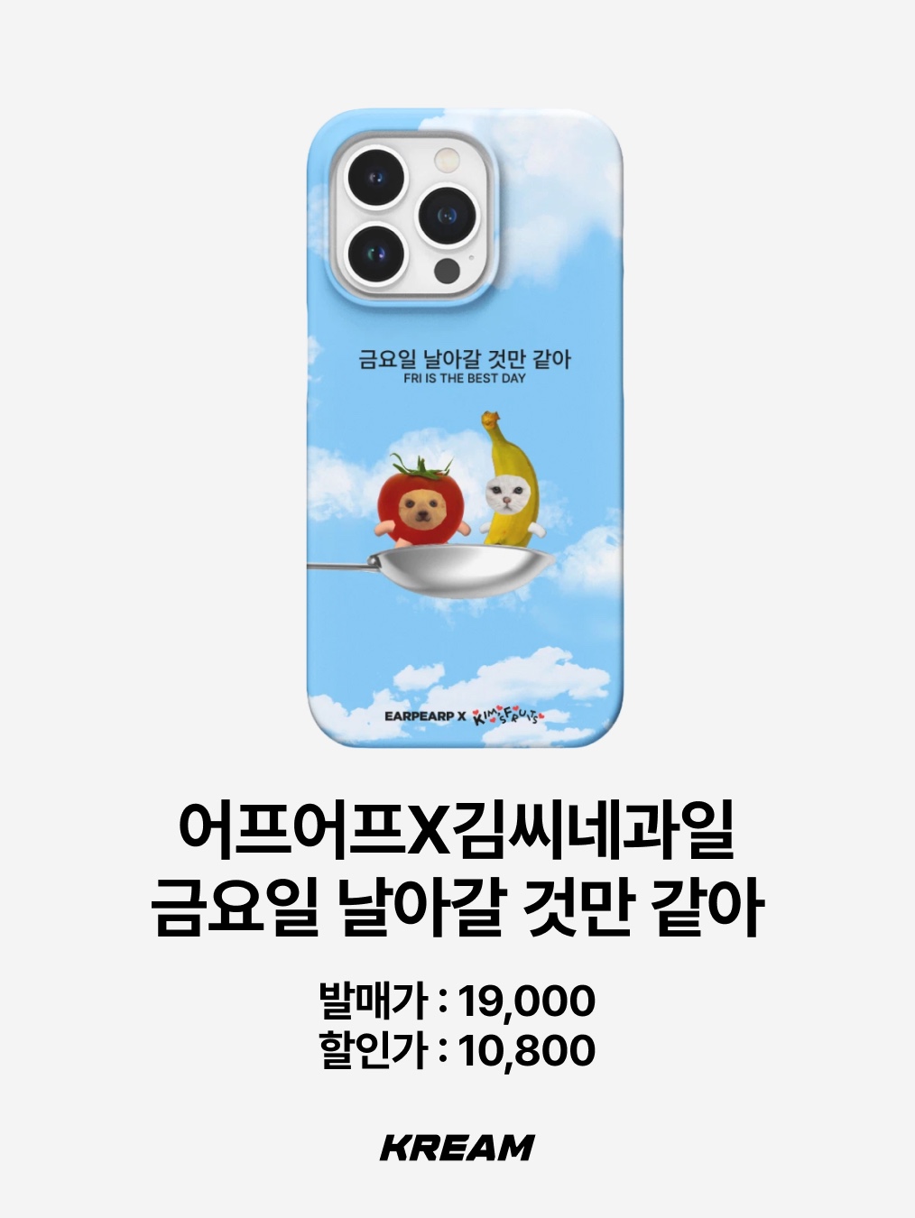 [EARPEARP X KIMS FRUITS] Don’t hold me back today Hard Case, [EARPEARP X KIMS FRUITS] Floating into Friday Hard Case 착용 스타일 - 3