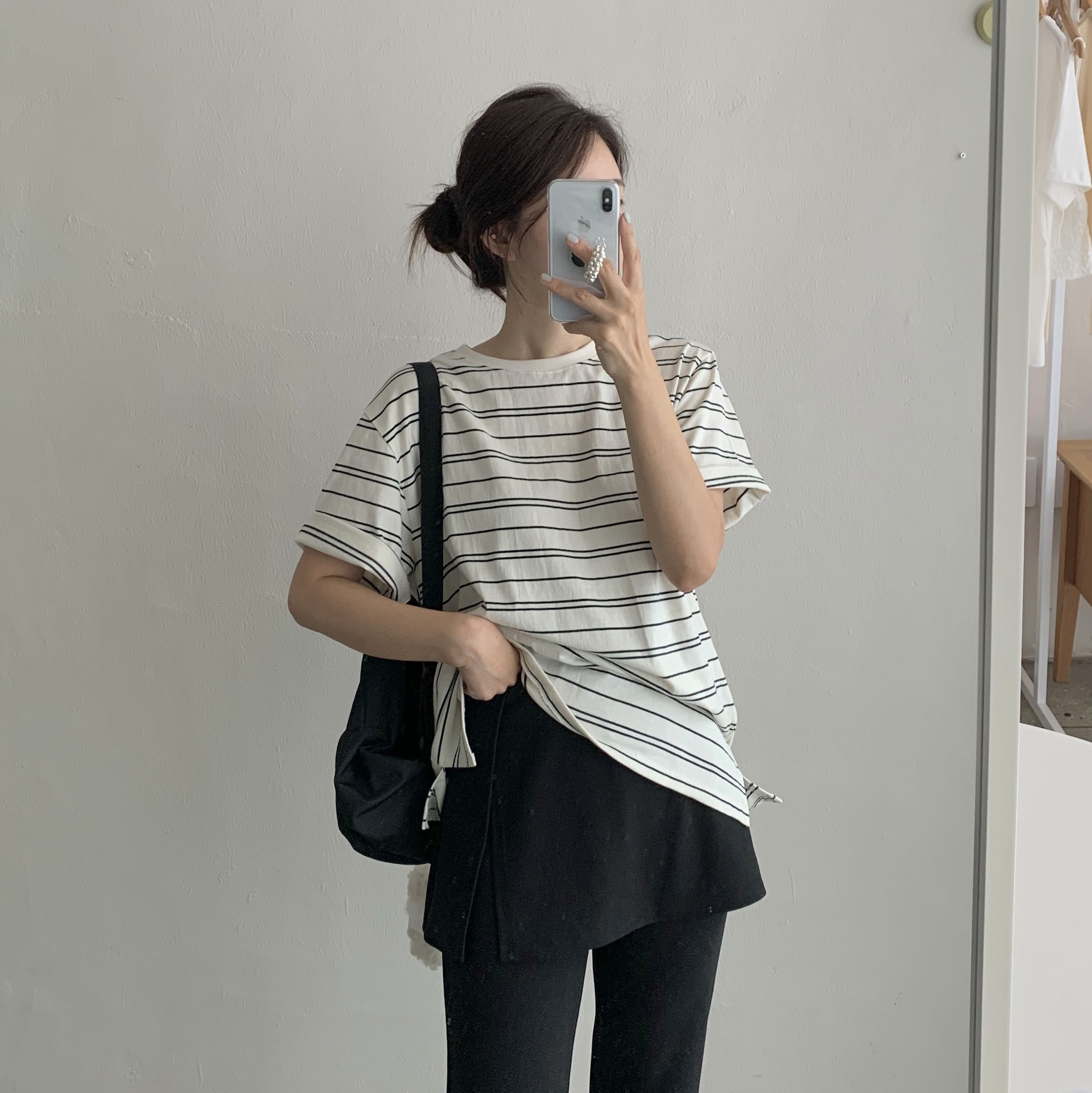 (W) Chanel Mules Lambskin & Black, Jansport Half Pint Mini Backpack Black 착용 스타일 - 2